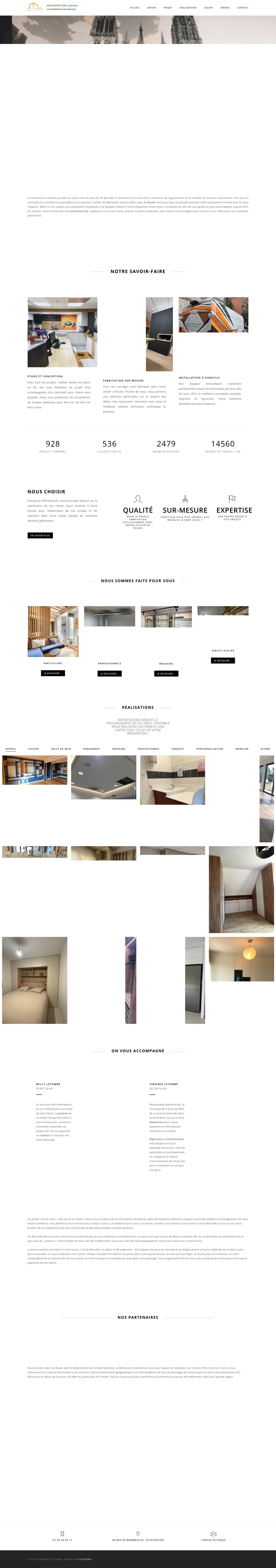 Capture pleine page du site actuel de Menuiserie Willy Letombe